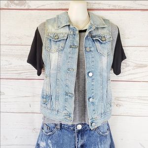 Brandy Melville light wash denim vest
